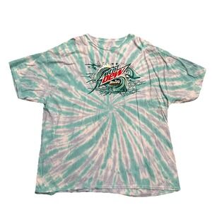 Rare Tie Dye Baja Blast Mtn Dew Soda Promo Shirt Sz 2XL Y2K